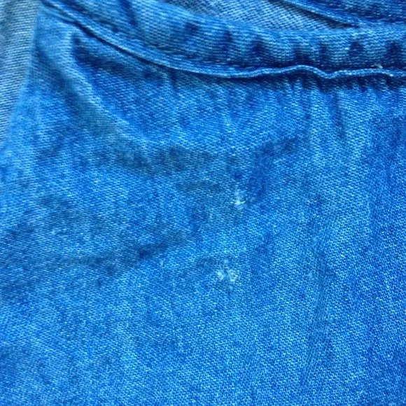 Denim Dress With Front Ruffle - Picture 10 of 13